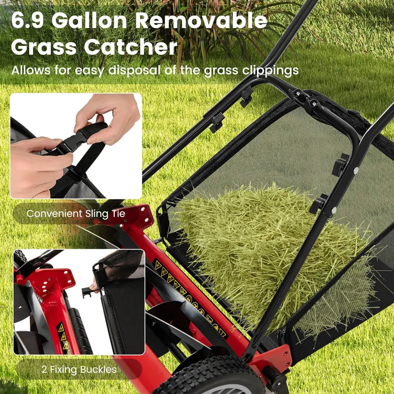 16-Inch Manual Push Reel Lawn Mower ¨C Eco-Friendly Yard Cutting Tool