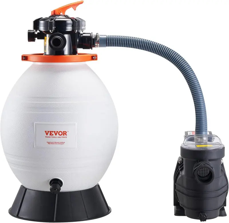 16-Inch Sand Filter Pool Pump System ¨C 1-HP. 3500 L/min Residential & Commercial Filtration Kit with 6-Way Valve
