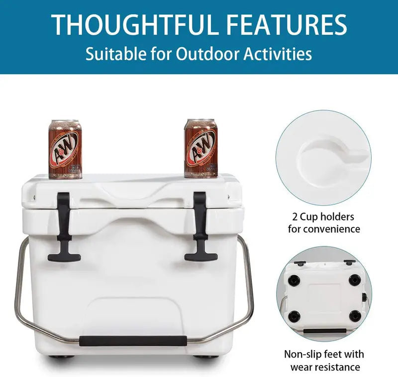 16-Quart Portable Cooler ¨C Insulated Ice Chest for Day Trips and Outdoor Adventures
