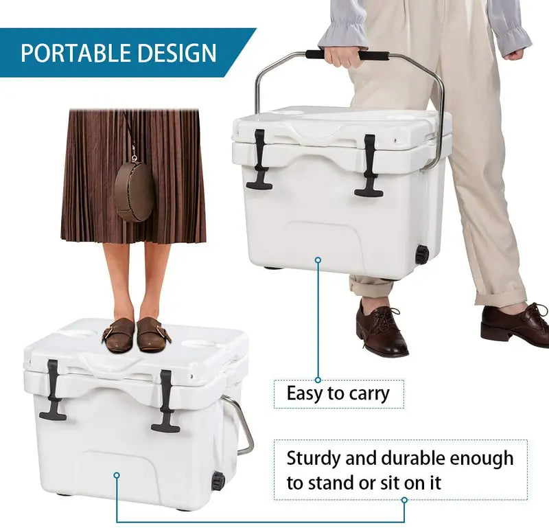 16-Quart Portable Cooler ¨C Insulated Ice Chest for Day Trips and Outdoor Adventures
