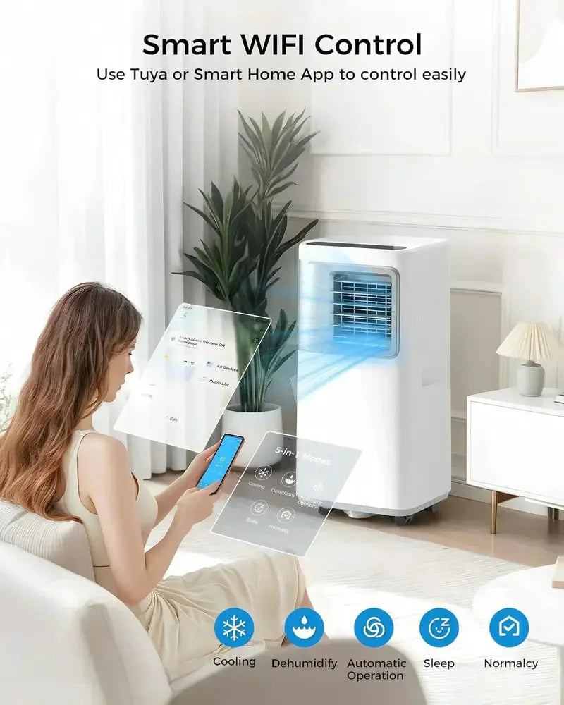 16.000 BTU Portable Smart Air Conditioner ¨C 5-in-1 WiFi-Capable Unit with App Control and Fan Mode