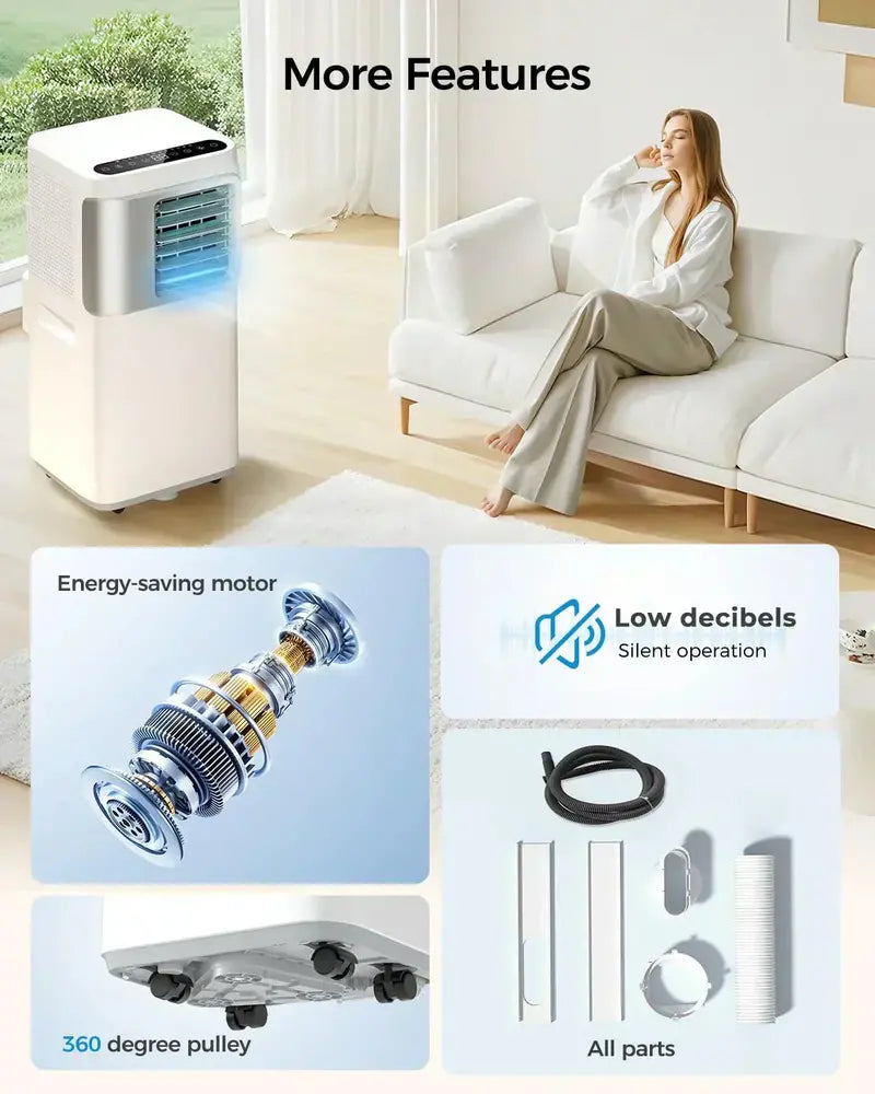16.000 BTU Portable Smart Air Conditioner ¨C 5-in-1 WiFi-Capable Unit with App Control and Fan Mode
