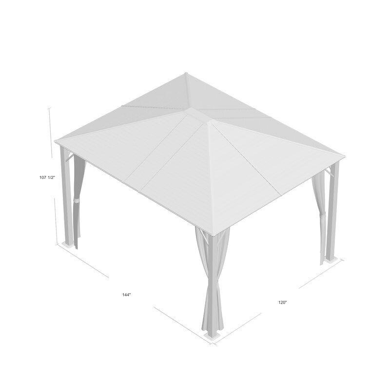 Windermere 12 Ft. W X 10 Ft. D Aluminum Patio Gazebo
