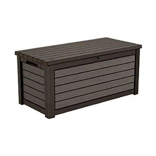 165-Gallon Weatherproof Resin Deck Storage Box ¨C Brown Outdoor Furniture Container