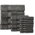16PC Bath Towel Set (4 Bath. 4 Hand and 8 Wash) - Grey. Addy Home Best Value