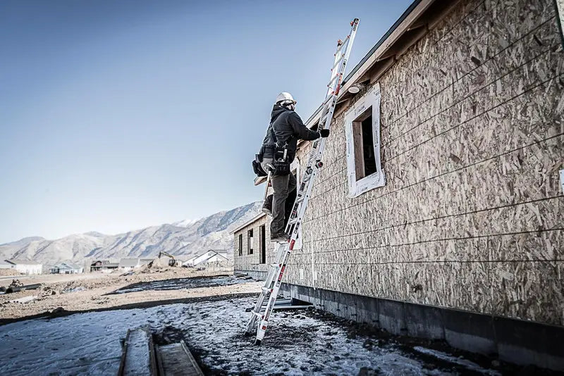 17-Foot Aluminum Multi-Position Ladder ¨C 300-Lb Capacity. 1A Duty Rating with Ratchet Leveling &amp; Mobility Wheels