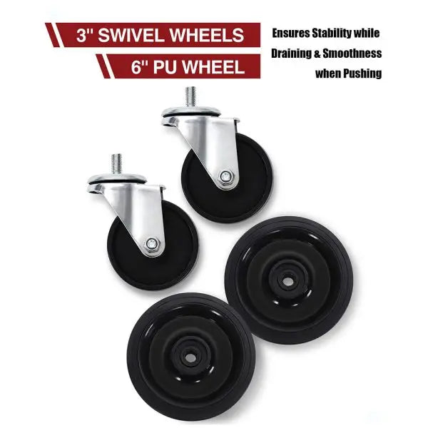 17-Gallon Low-Profile Electric Oil Drain Cart with 110V Pump. 8-Foot Hose. and Foldable T-Handle