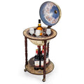 17-Inch Vintage-Style Wood Globe Wine Rack with Italian Renaissance Design