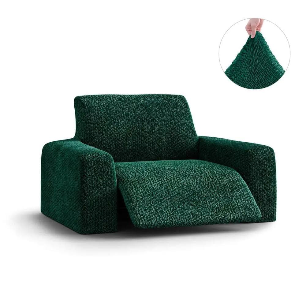 Stretch Recliner Slipcover - Easy to Clean & Durable - Velvet Collection PAULATO by GA.I.CO. Upholstery Color: Emerald Green