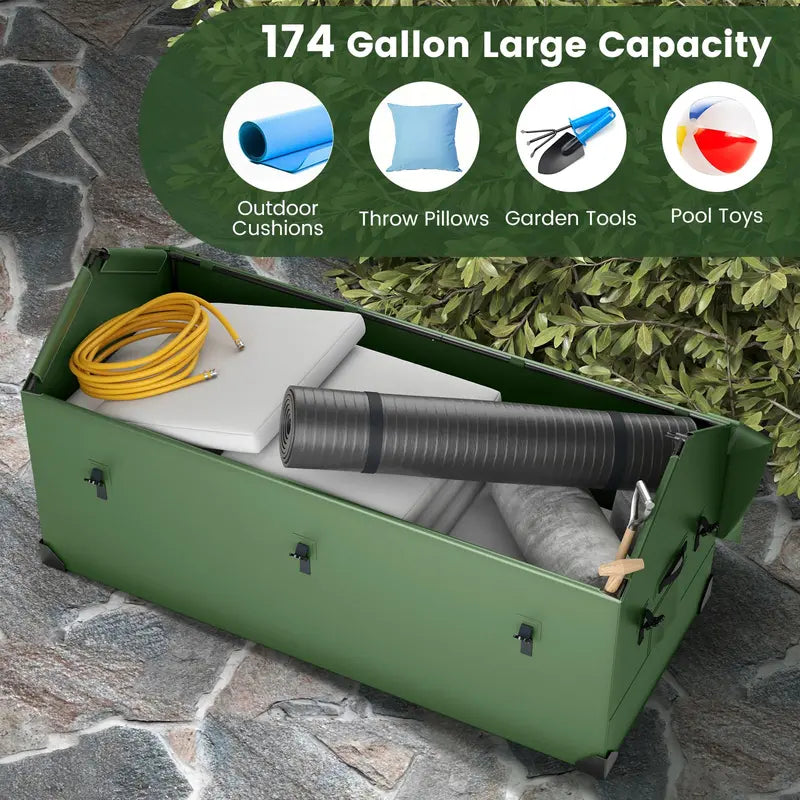 174-Gallon All-Weather Outdoor Storage Box with Ergonomic Carry Handles