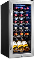 18-Bottle Freestanding Wine Cooler with Lockable Glass Door ¡ª Adjustable Digital Thermostat (41¡ãF¨C64¡ãF) for Red. White. and Sparkling Wines