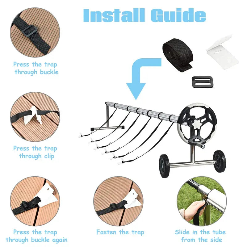 18-Foot Aluminum Solar Pool Cover Reel Kit