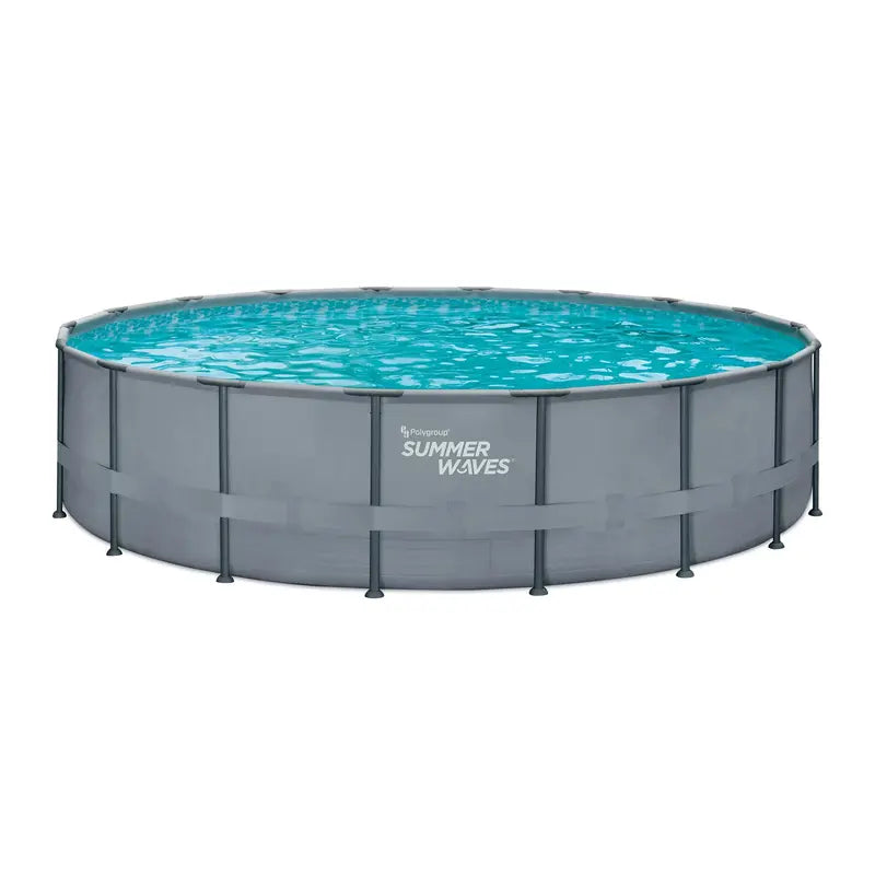 18 ft Round Summer Waves Elite Frame Pool - Cool Gray. Unisex
