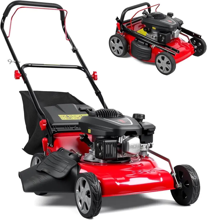 18-Inch 3-in-1 Self-Propelled Gas Lawn Mower ¨C 131cc Engine. 50L Grass Catcher. Heavy-Duty Yard Maintenance