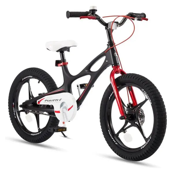 18-Inch Kids' Magnesium Alloy Bicycle ¨C Dual Disc Brakes. Sleek Black Finish