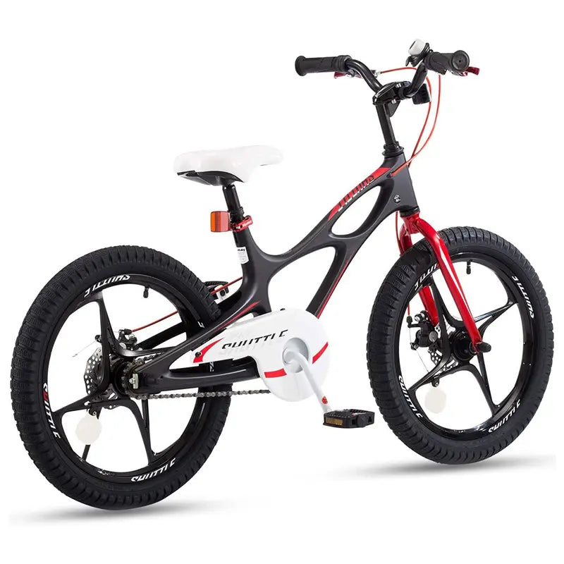 18-Inch Kids' Magnesium Alloy Bicycle ¨C Dual Disc Brakes. Sleek Black Finish