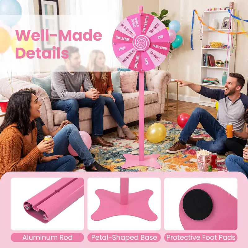 18-Inch or 24-Inch Adjustable Prize Wheel Kit with Chalkboard Marker. Eraser. and Spare Pointer