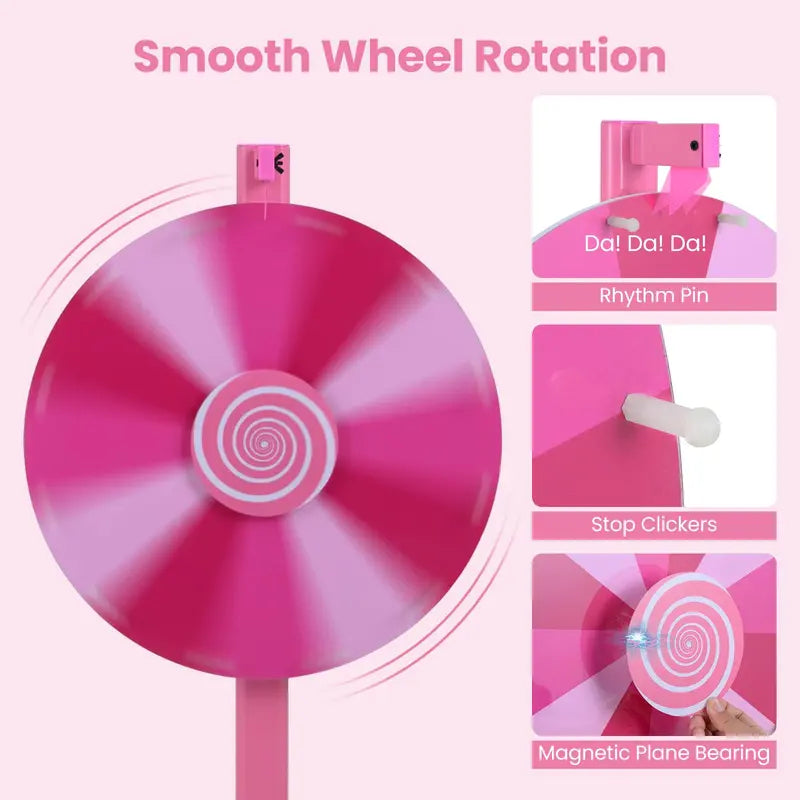 18-Inch or 24-Inch Adjustable Prize Wheel Kit with Chalkboard Marker. Eraser. and Spare Pointer