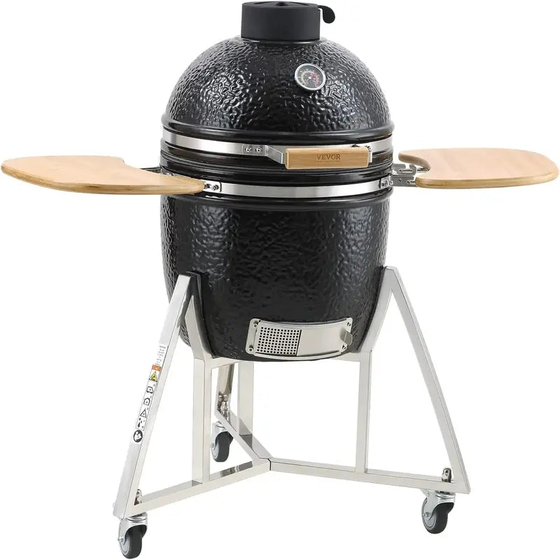 18-Inch Portable Charcoal Grill with Cart ¨C Dual-Fuel (Charcoal/Propane) Compact Smoker for Backyard. Camping. and Tailgating