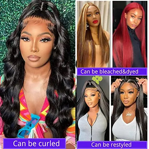 180% Density 26″ Pre-Plucked Brazilian Straight Lace Front Wigs for Black Women - Natural Hairline &amp; Baby Hair