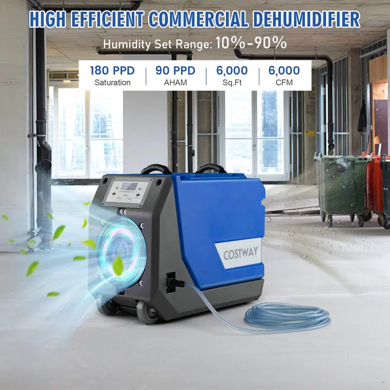 180-PPD Commercial-Grade Dehumidifier for Basements. Warehouses &amp; Large Facilities