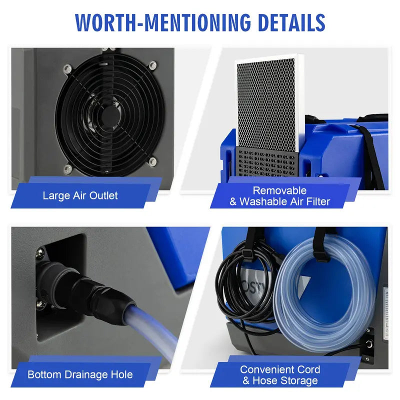 180-PPD Commercial-Grade Dehumidifier for Basements. Warehouses &amp; Large Facilities