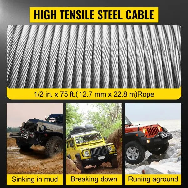 18.000-Lb Capacity 12V Electric Winch with Steel Cable ¨C Off-Road Towing Solution for ATV. UTV &amp; Trucks