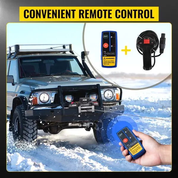 18.000-Lb Capacity 12V Electric Winch with Steel Cable ¨C Off-Road Towing Solution for ATV. UTV &amp; Trucks
