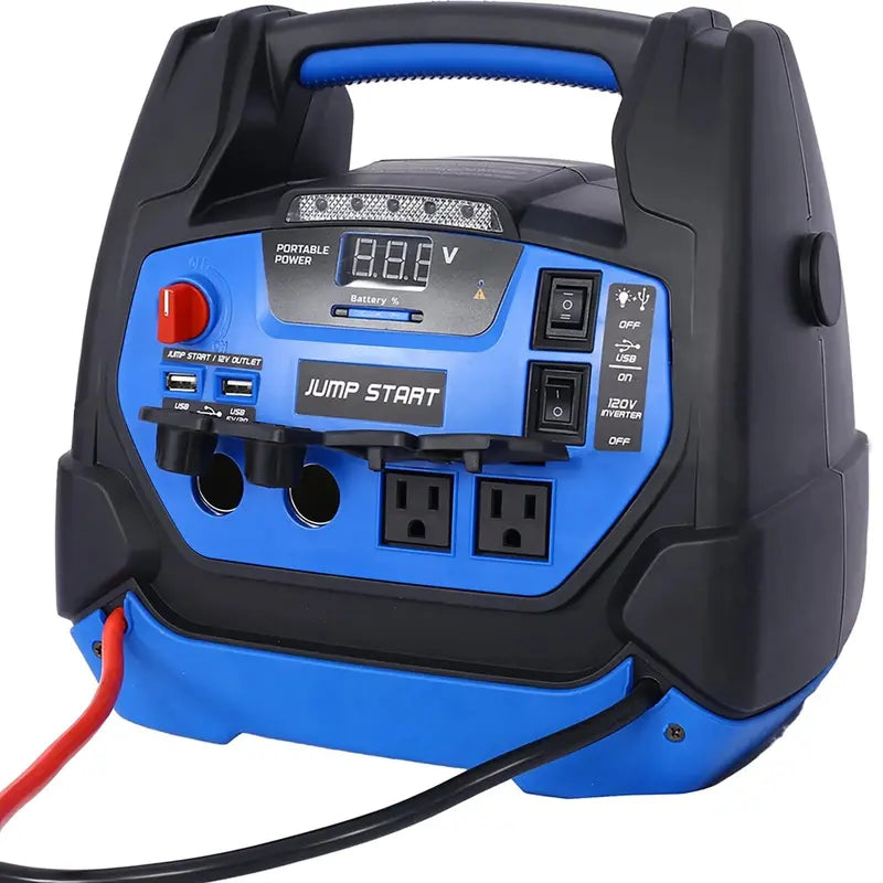 1800A Rechargeable Jump Starter with Built-in Air Compressor ¨C Heavy-Duty Portable Battery Booster for Gas &amp; Diesel Vehicles