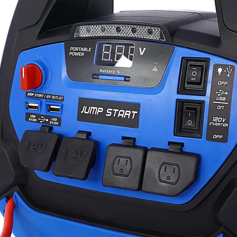 1800A Rechargeable Jump Starter with Built-in Air Compressor ¨C Heavy-Duty Portable Battery Booster for Gas &amp; Diesel Vehicles