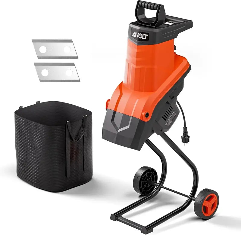 1800W Electric Wood Chipper Shredder ¨C 45mm Cutting Capacity. Built-In Collection Bag for Yard Waste