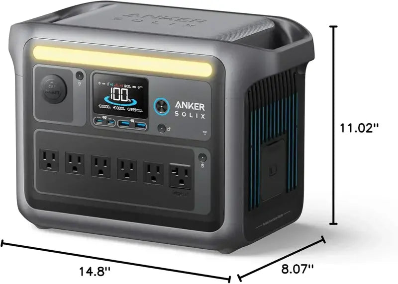 1800W Portable Power Station ¡ª Solar Generator with 2400W Peak Output. Rapid 58-Min Charge