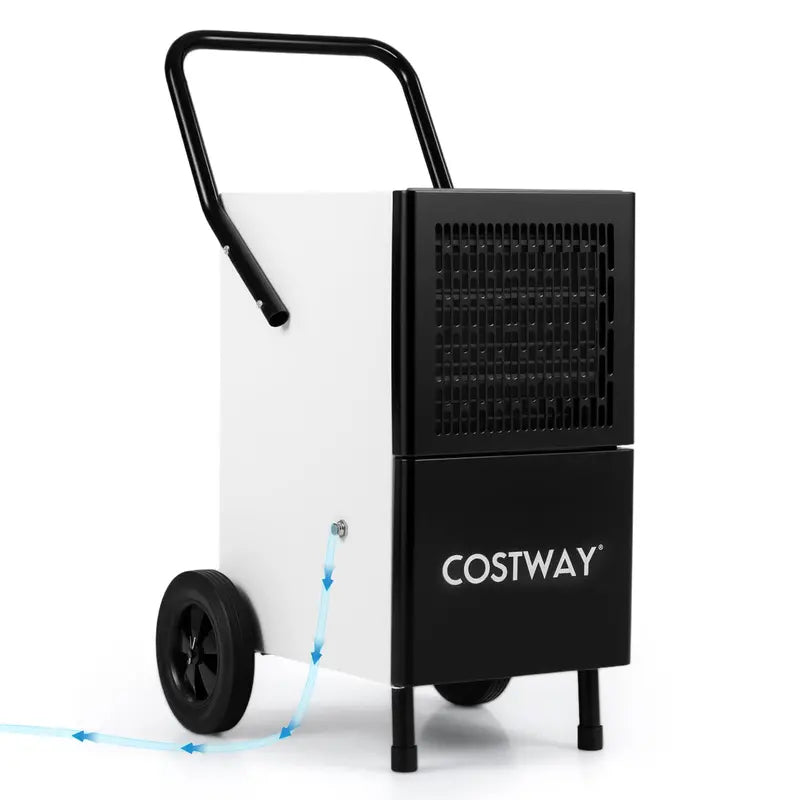 189-Pint Industrial Dehumidifier Featuring Drain Pump. 3.3-Foot Hose & Casters