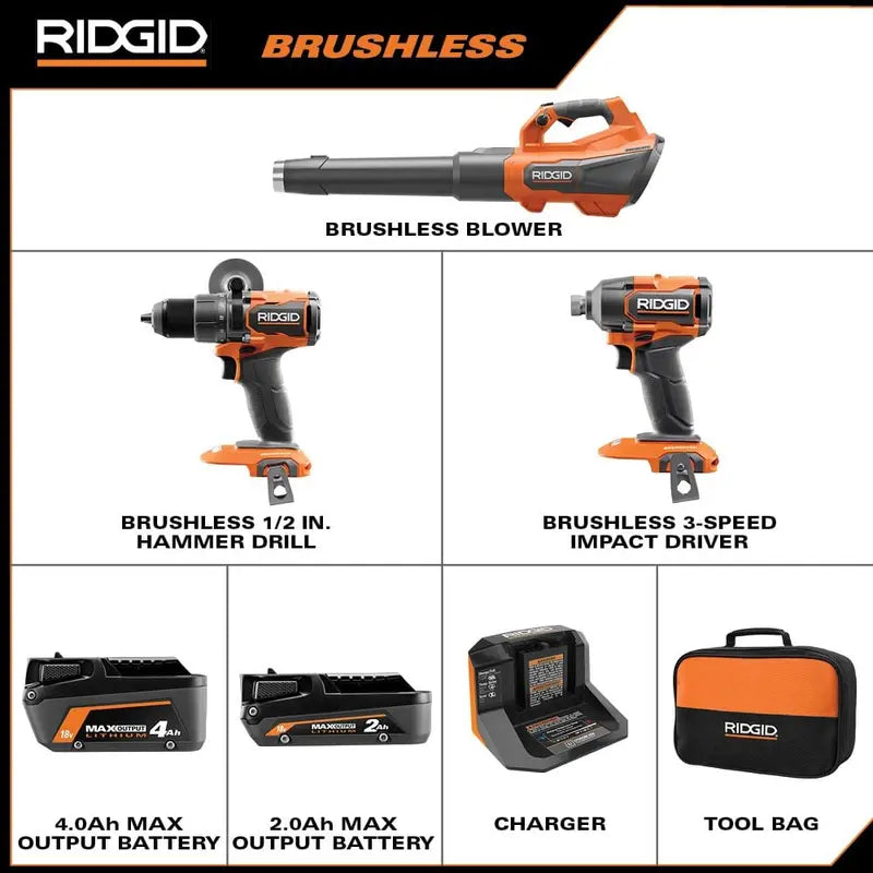 18V Brushless 510 CFM 110 MPH Cordless Blower Kit - 2 Batteries &amp; Charger Included