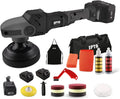 18V Cordless Rotary Buffer Polisher ¨C 4″ &amp; 5″ Variable-Speed Car Detailing Tool with Dual Batteries. Backing Plates &amp; 8-Pad Kit (6 Foam + 2 Wool)