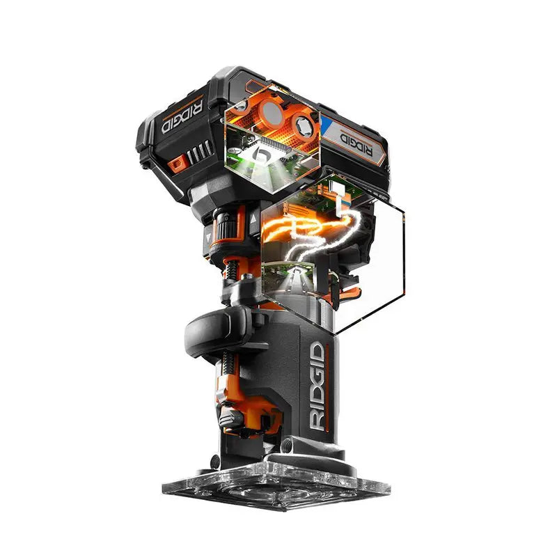 18V OCTANE Brushless Compact Router - Fixed Base. 2x 4.0 Ah Batteries. Charger. Bag