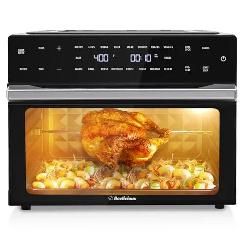 19-in-1 Digital Air Fryer Oven Combo ¨C 32-Quart Countertop Convection Toaster Oven with Rotisserie. Dehydrator. and Pizza Rack (1800W. Black)