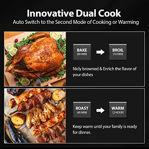 19-in-1 Digital Air Fryer Oven Combo ¨C 32-Quart Countertop Convection Toaster Oven with Rotisserie. Dehydrator. and Pizza Rack (1800W. Black)