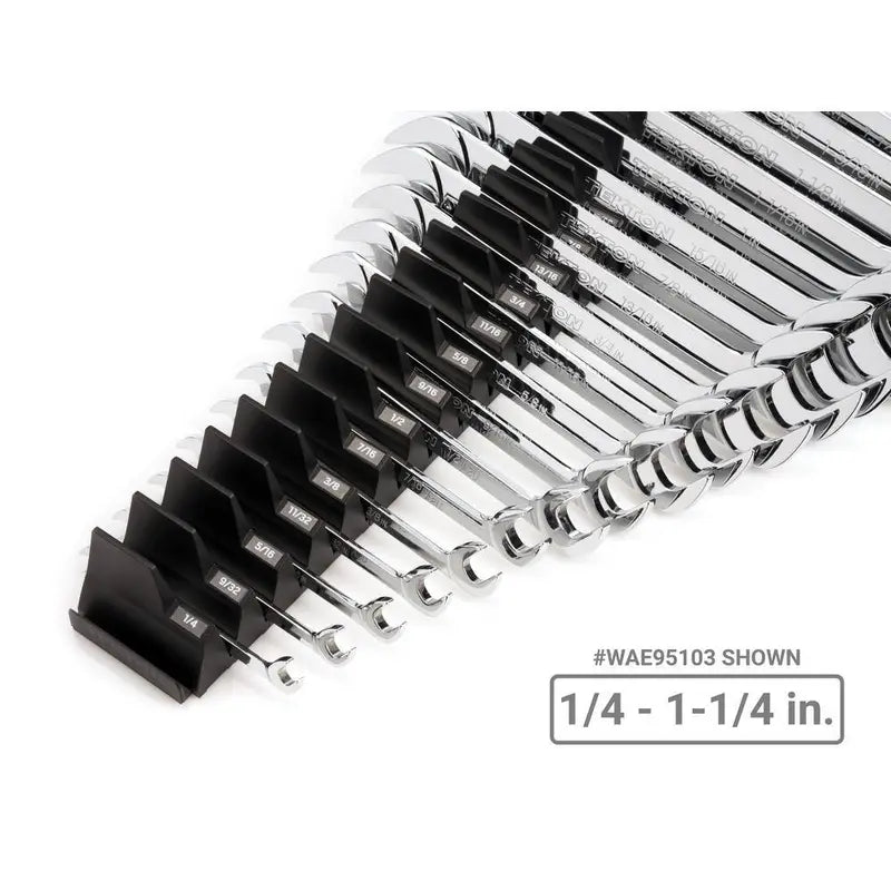 19-Piece WAE95103 1/4 in. to 1-1/4 in. Angle Head Wrench Set with Modular Organizer