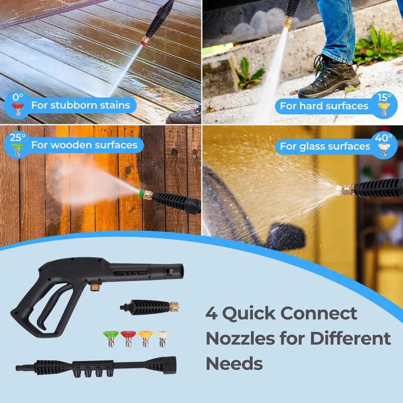 1900 PSI Electric Power Washer ¨C Compact 1.8 GPM High-Pressure Cleaner with 4 Nozzle Tips