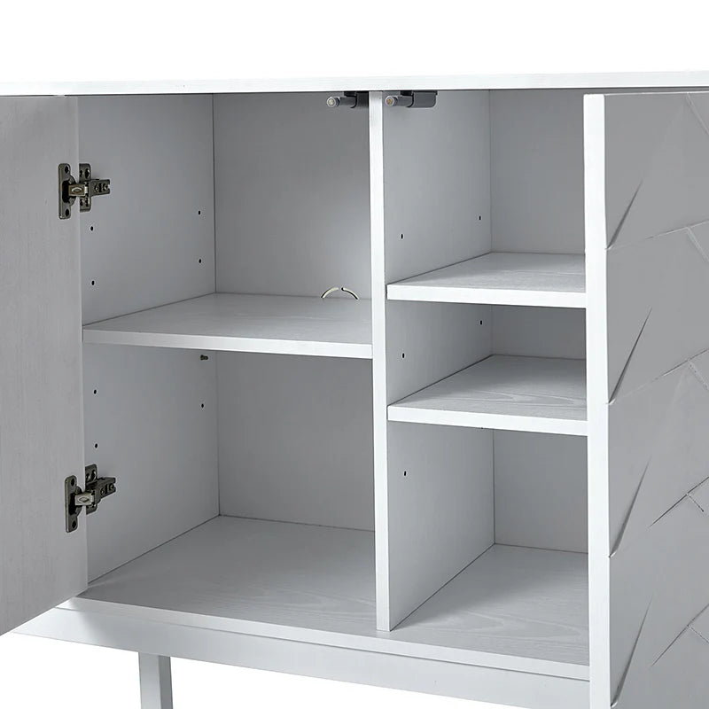 Beat Mid-century Modern 4-door Sideboard with Adjustable Shelf