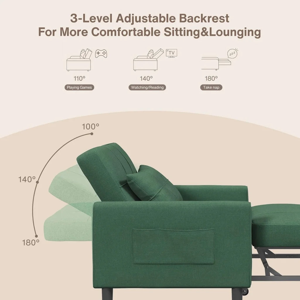 Convertible Sleeper Chair. Aiho 3 - in - 1 Convertible Sofa Bed Recliner Chair with Pull Out Couch - Dark Gray