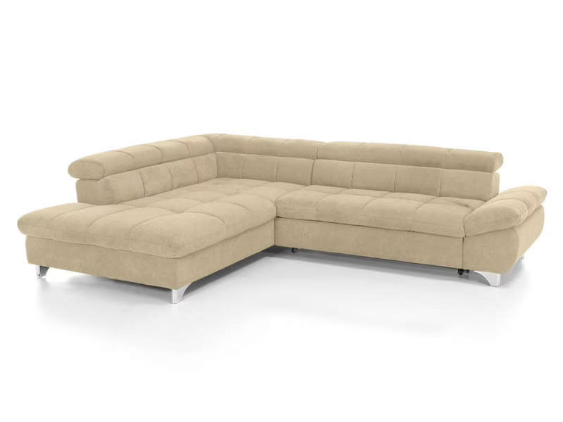 Canapé d'angle gauche/droite convertible TWIN 4 pl Tissu gris