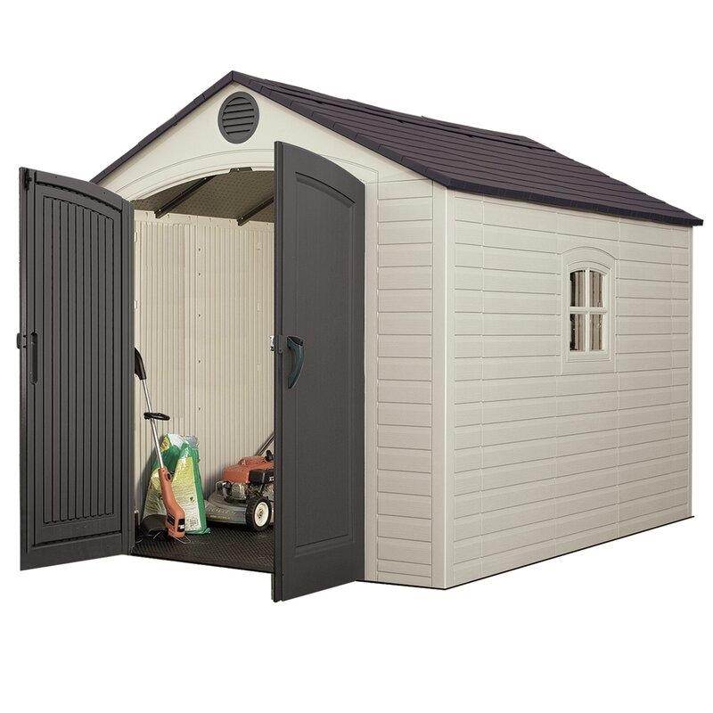 8 Ft. W x 10 Ft. D Plastic Traditional Storage Shed