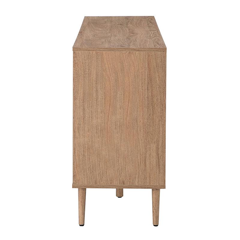 Posey 56 Wide Wood and Rattan Kacie Modern Sideboard