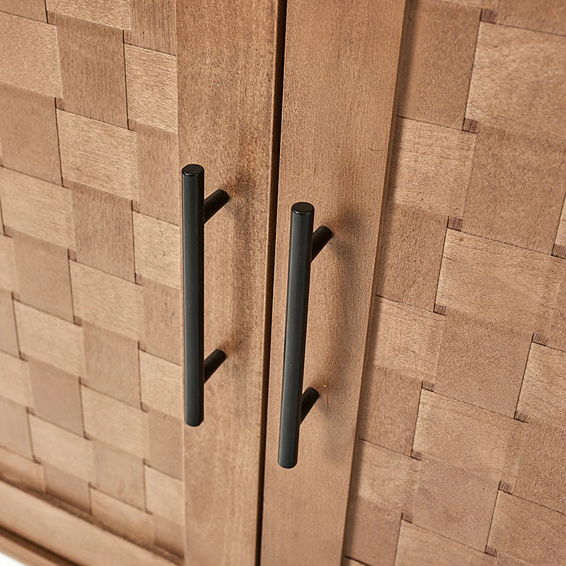 Horace 63 Wide Sideboard with Maple Veneer Woven Cabinet Doors