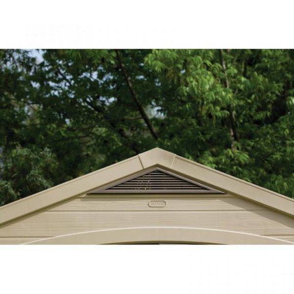8 feet wide x 6 feet deep plastic storage shed