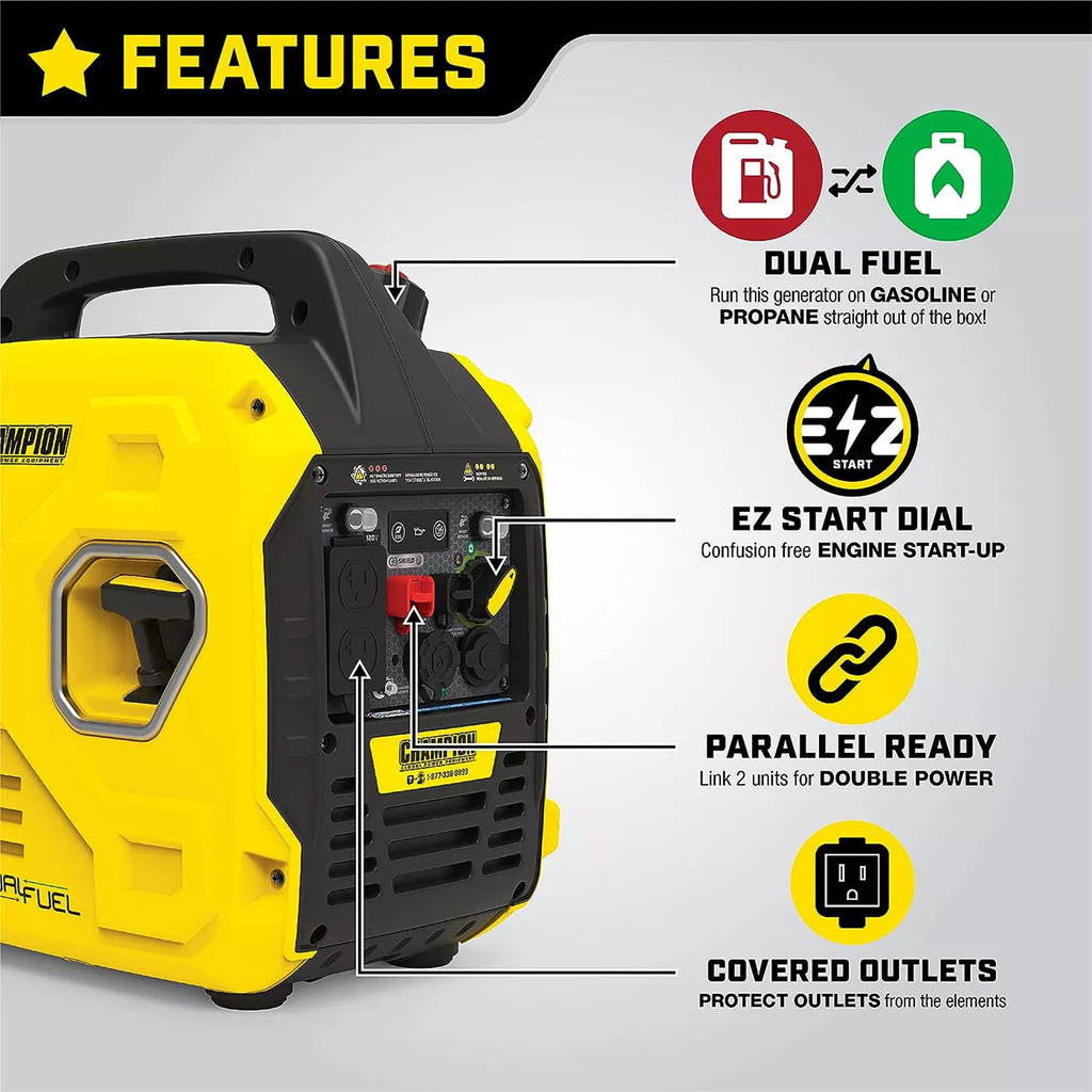 2500-Watt Champion Power Equipment Ultralight Portable Dual Fuel Inverter Gen
