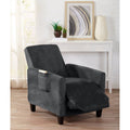 Velvet Stretch Slipcover - Gale Collection Recliner / Dark Grey