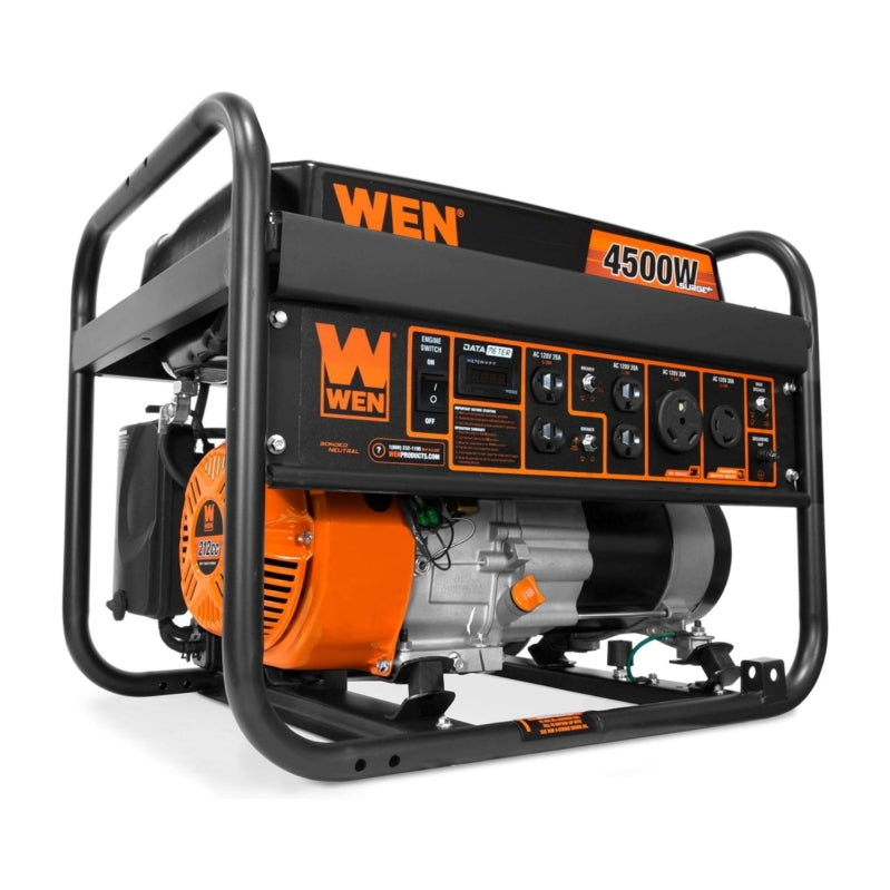 WEN GN4500 4500-Watt 212cc Transfer Switch and RV-Ready Portable Generator. CARB Compliant. Orange/Black